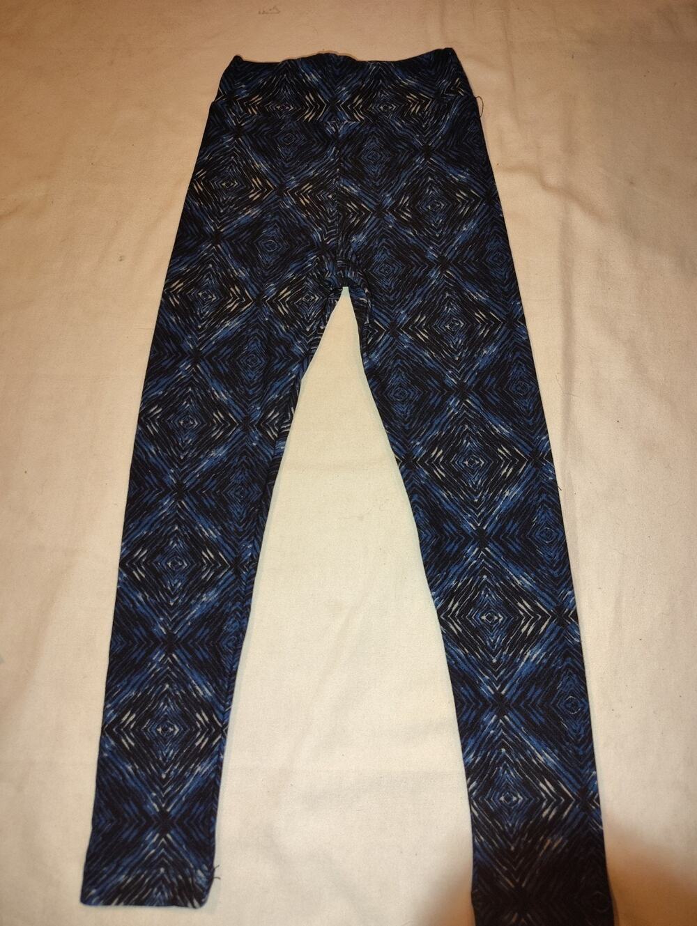 LuLaRoe Leggings Kids S/M NWOT Blue Diamond Pattern NEW OS